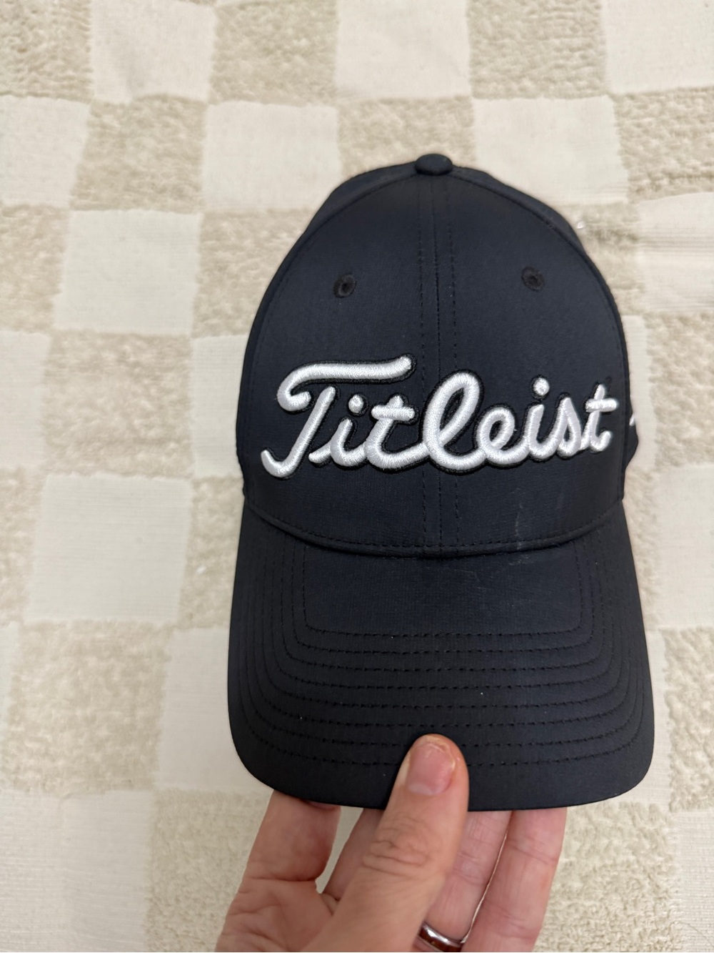 Titleist Black Cap with White Script Logo